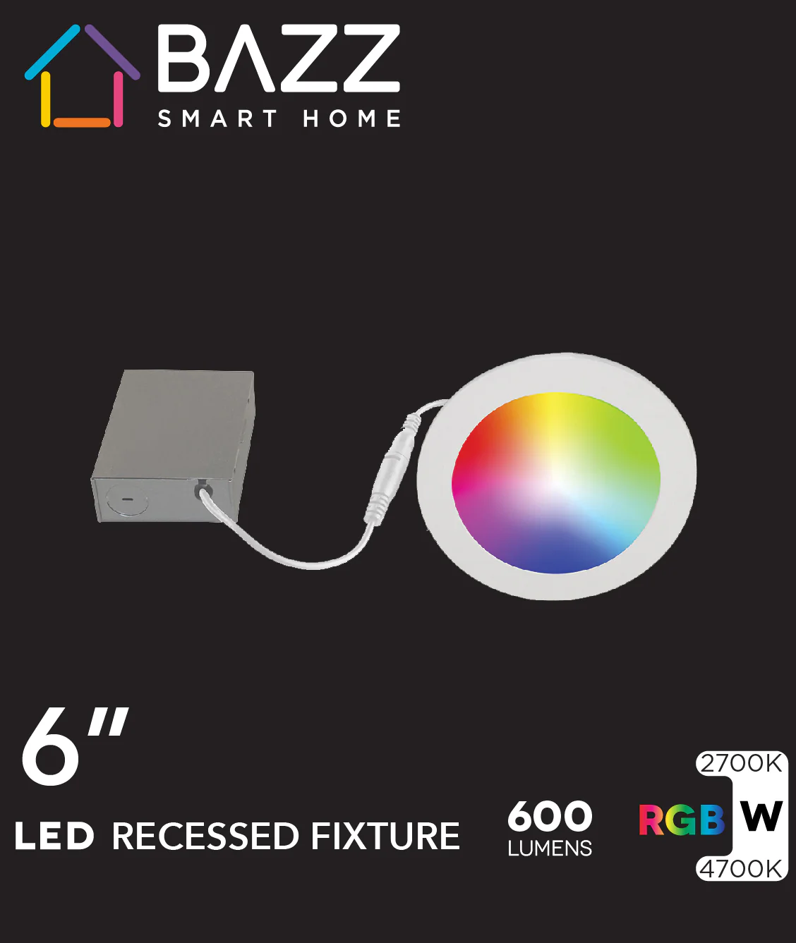 4" Smart Wi-Fi Color + White LED Recessed Light Fixture (4-Pack) - Image 4