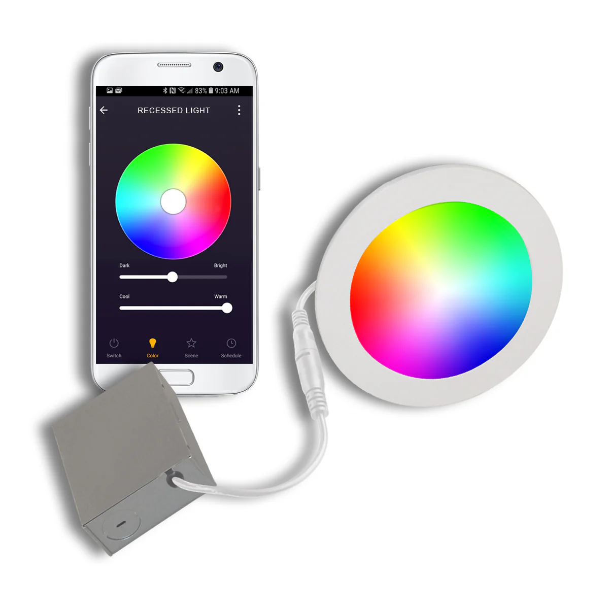 6" Smart WiFi RGB+White LED Recessed Light Fixture (12-Pack) - Image 3