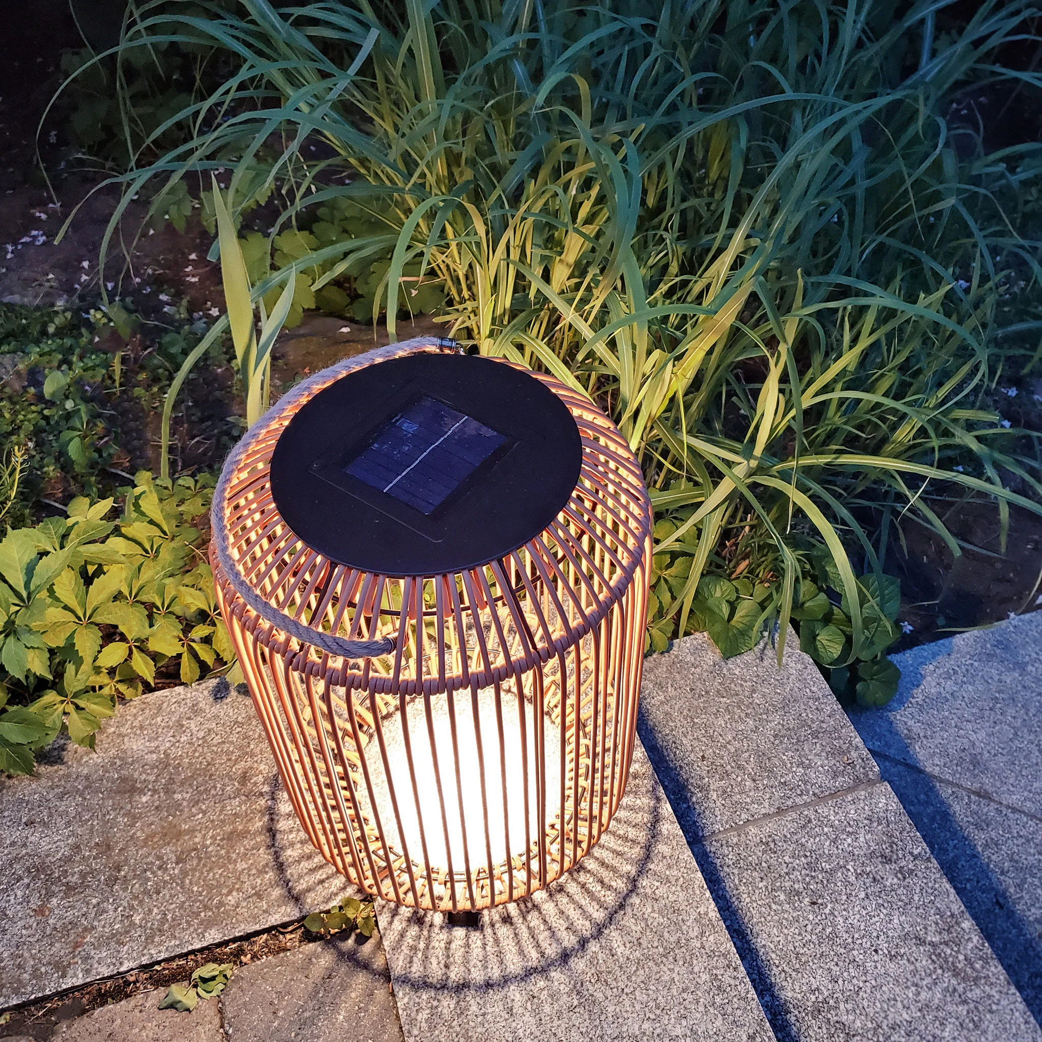 Tulum Smart Solar Outdoor Patio Garden LED Light 13 X 19 In. - Beige - Image 7
